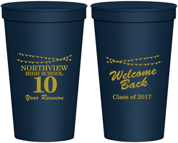 Personalized Class Reunion 22 oz Stadium Cups - Class Of 2017 10 Year | 140010