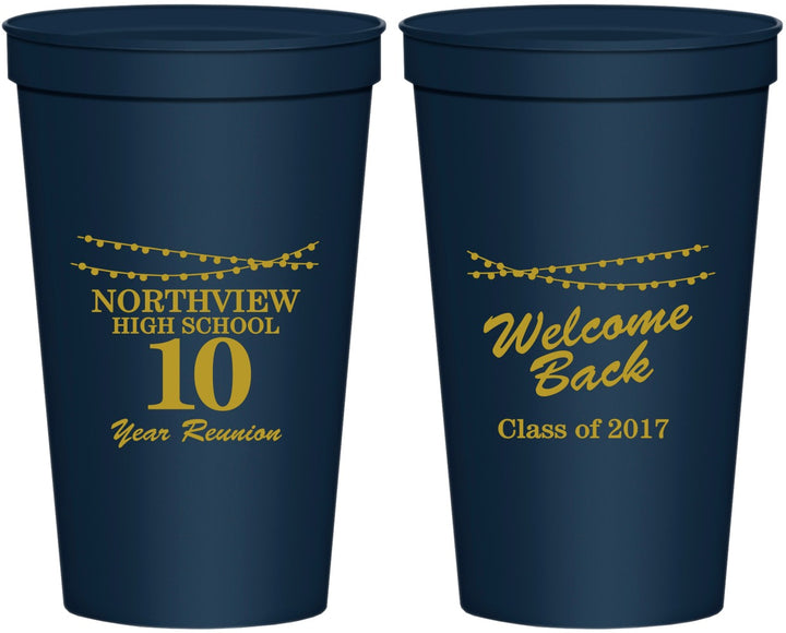 Personalized Class Reunion 22 oz Stadium Cups - Class Of 2017 10 Year | 140010