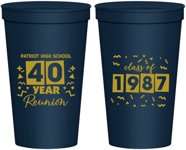 Personalized Class Reunion 22 oz Stadium Cups - Class Of 1987 40 Year | 140018