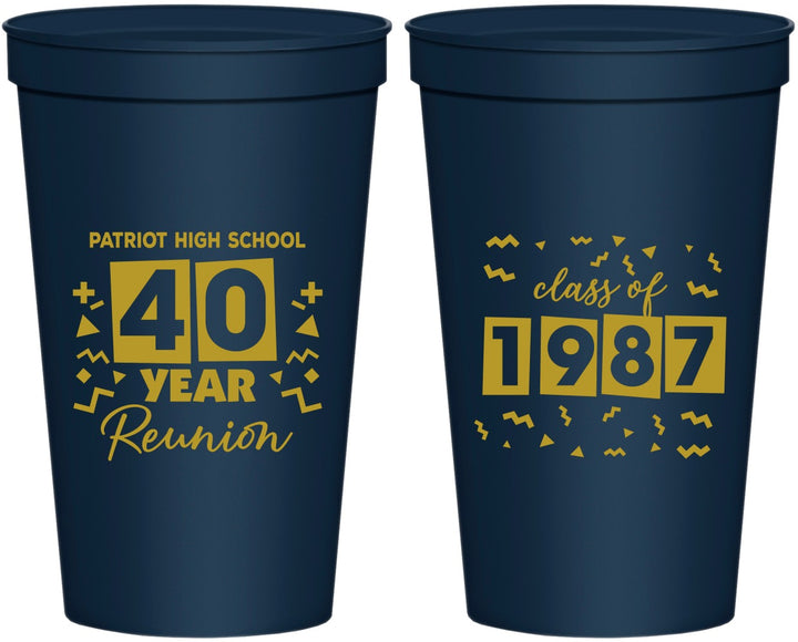 Personalized Class Reunion 22 oz Stadium Cups - Class Of 1987 40 Year | 140018