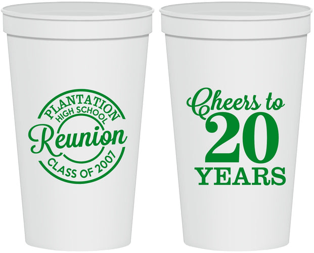 Personalized Class Reunion 22 oz Stadium Cups - Class Of 2007 20 Year | 140021