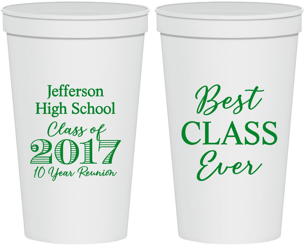 Personalized Class Reunion 22 oz Stadium Cups - Class Of 2017 10 Year | 140025