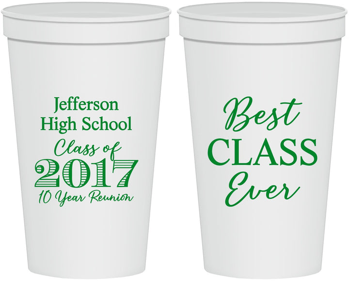 Personalized Class Reunion 22 oz Stadium Cups - Class Of 2017 10 Year | 140025