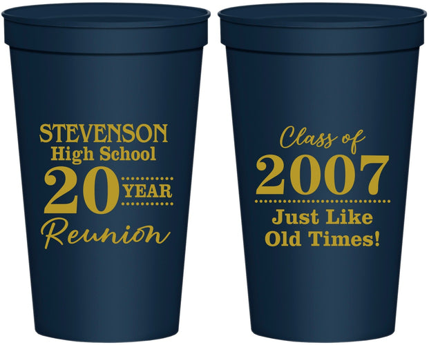 Personalized Class Reunion 22 oz Stadium Cups - Class Of 2007 20 Year | 140026