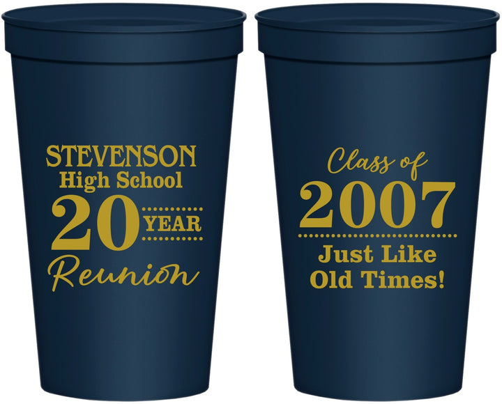 Personalized Class Reunion 22 oz Stadium Cups - Class Of 2007 20 Year | 140026