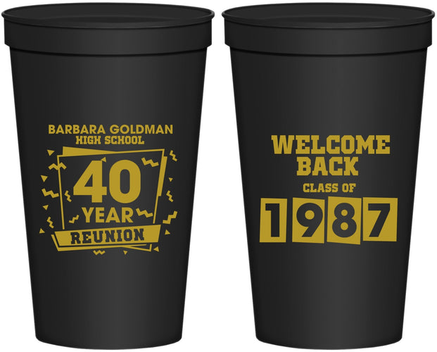 Personalized Class Reunion 22 oz Stadium Cups - Class Of 1987 40 Year | 140028