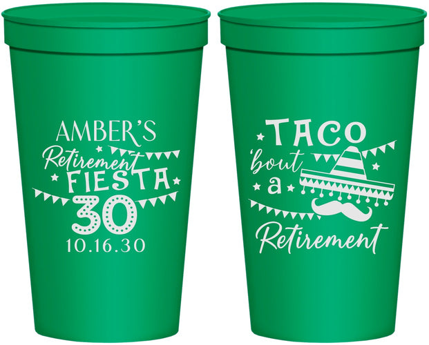 Personalized Retirement 22 oz Stadium Cups - Taco Bout A Retirement | 150003