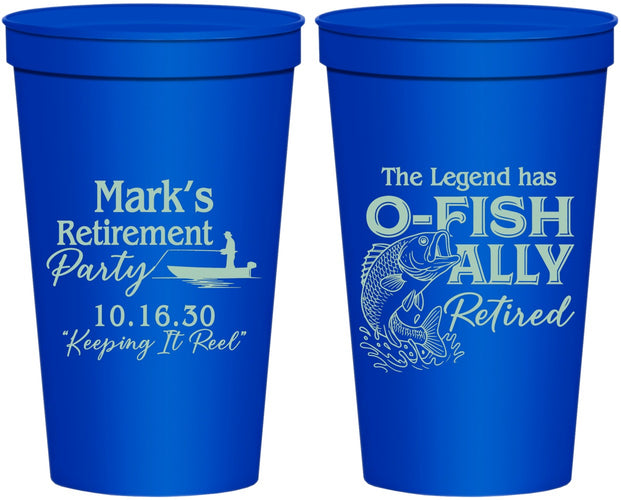 Personalized Retirement 22 oz Stadium Cups - Ofishally Retired | 150008