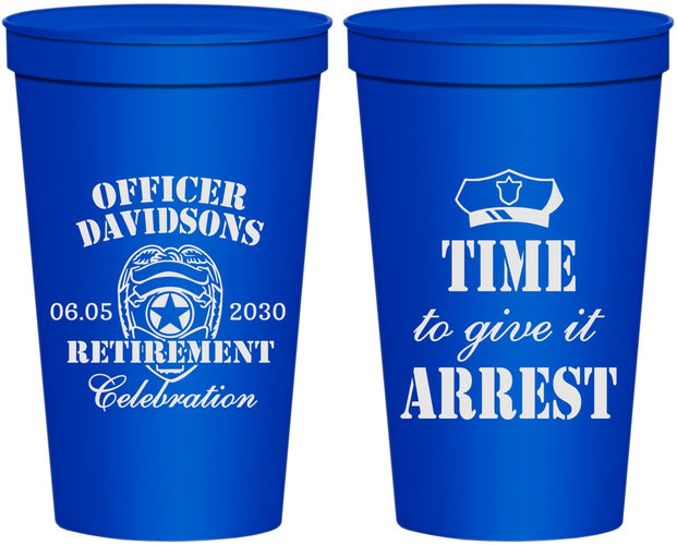 Personalized Retirement 22 oz Stadium Cups - Police Officer | 150014