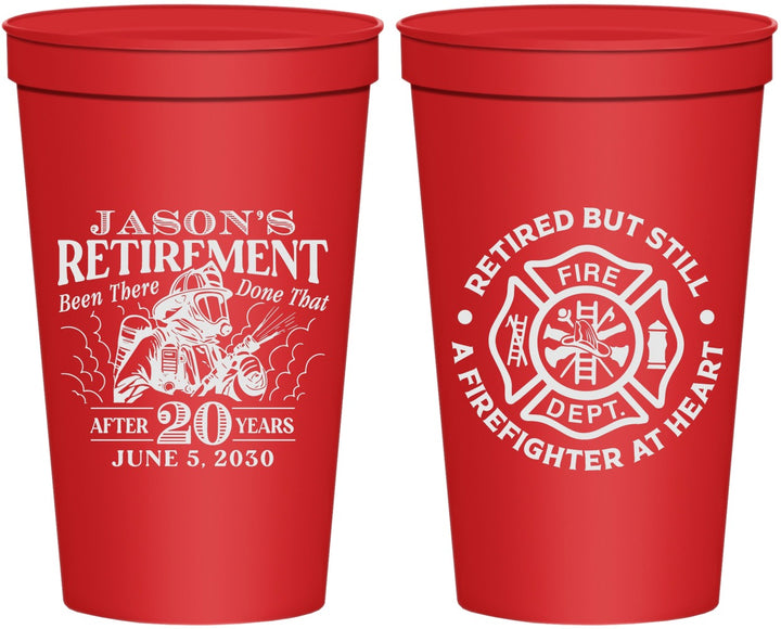 Personalized Retirement 22 oz Stadium Cups - Firefighter | 150016