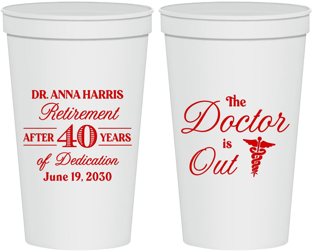 Personalized Retirement 22 oz Stadium Cups - Doctor | 150017