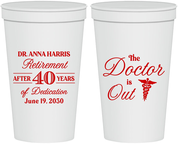 Personalized Retirement 22 oz Stadium Cups - Doctor | 150017