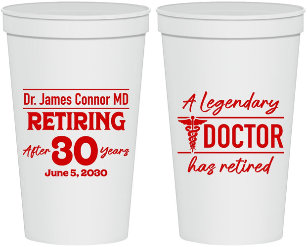 Personalized Retirement 22 oz Stadium Cups - Doctor | 150018
