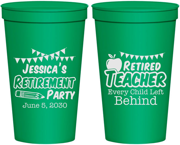 Personalized Retirement 22 oz Stadium Cups - Teacher | 150021