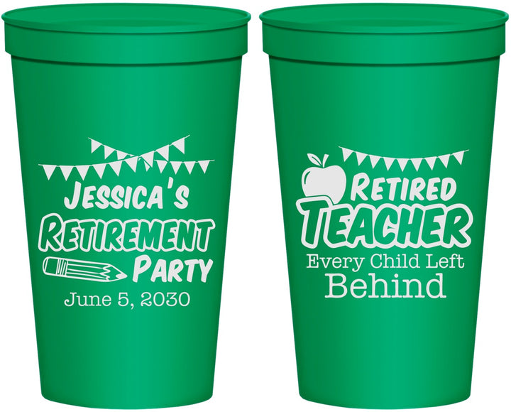 Personalized Retirement 22 oz Stadium Cups - Teacher | 150021