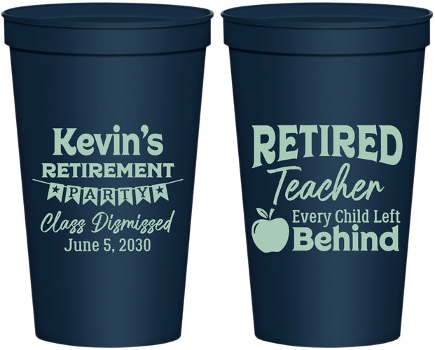 Personalized Retirement 22 oz Stadium Cups - Teacher | 150022