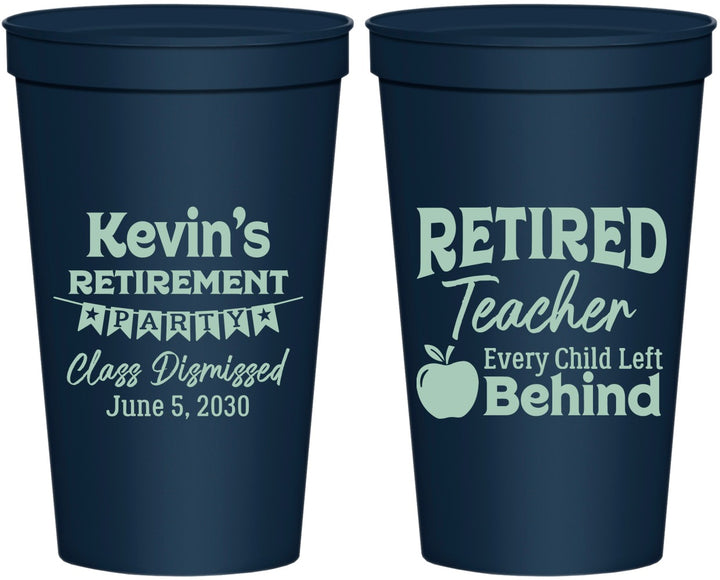 Personalized Retirement 22 oz Stadium Cups - Teacher | 150022