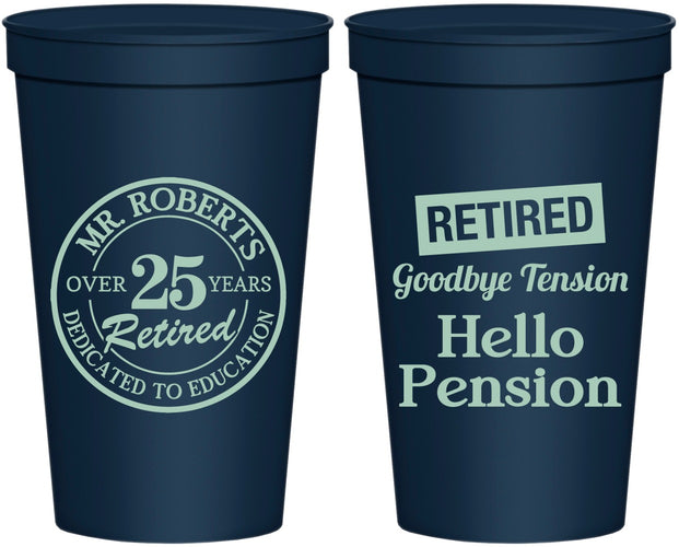 Personalized Retirement 22 oz Stadium Cups - Teacher | 150024