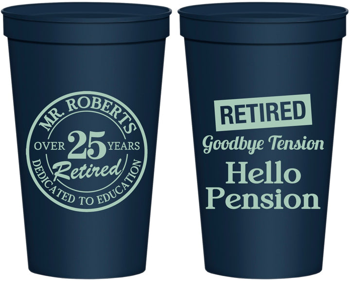 Personalized Retirement 22 oz Stadium Cups - Teacher | 150024