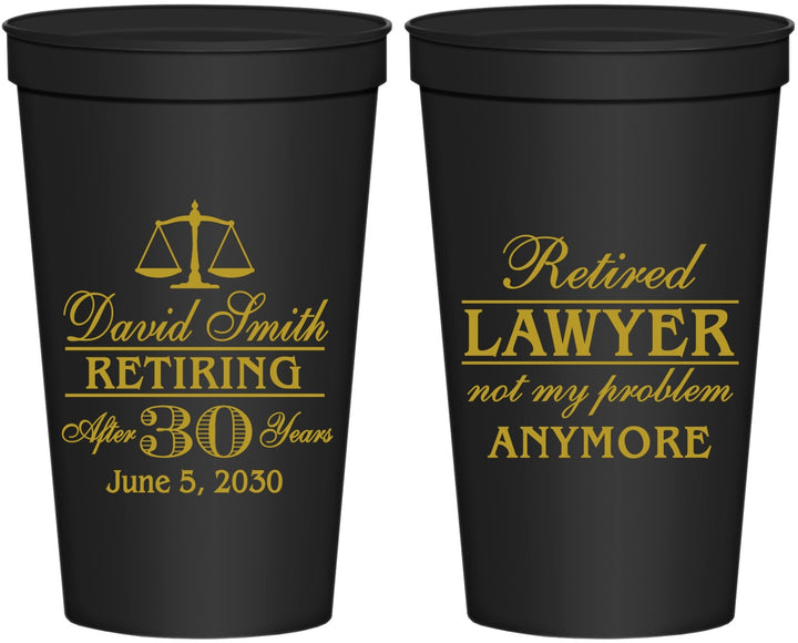 Personalized Retirement 22 oz Stadium Cups - Lawyer | 150025