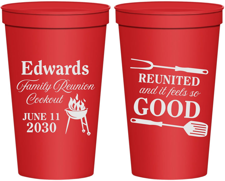 Personalized Family Reunion 22 oz Stadium Cups - Bbq Reunited | 160001