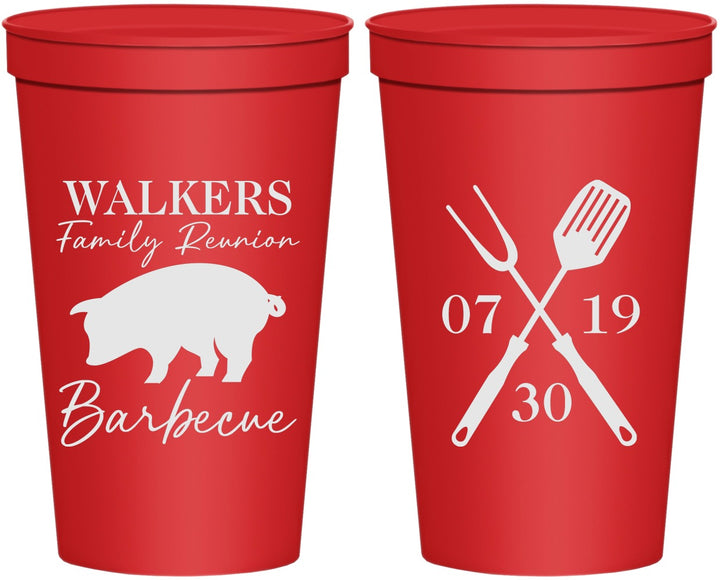 Personalized Family Reunion 22 oz Stadium Cups - Bbq Barbeque | 160003