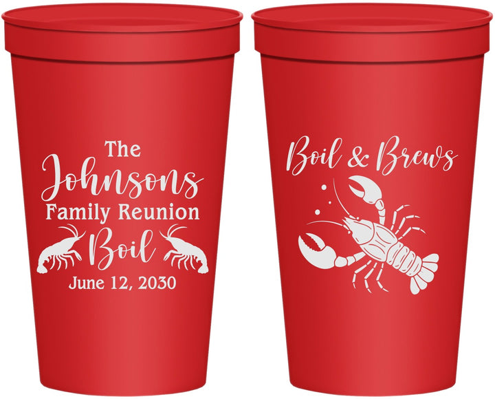 Personalized Family Reunion 22 oz Stadium Cups - Crawfish Boil | 160005
