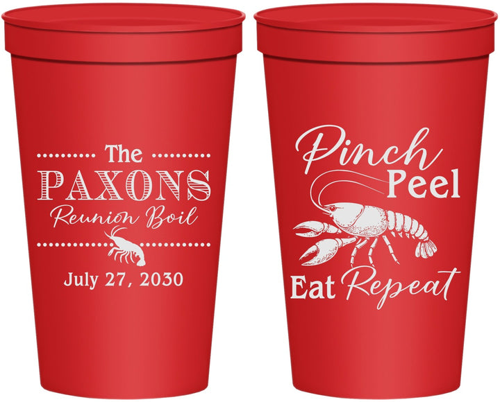 Personalized Family Reunion 22 oz Stadium Cups - Crawfish Boil | 160006