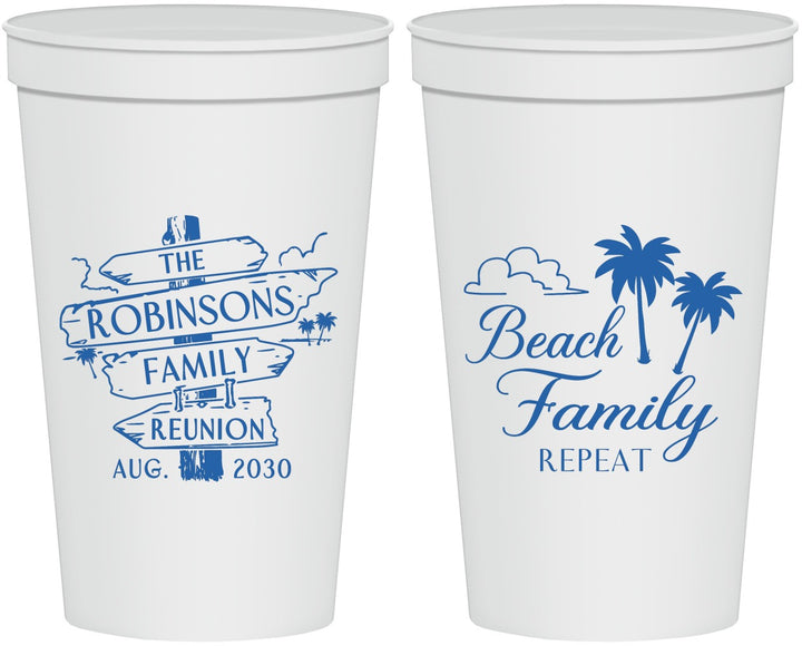 Personalized Family Reunion 22 oz Stadium Cups - Beach Family Repeat | 160014