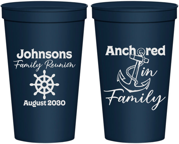 Personalized Family Reunion 22 oz Stadium Cups - Cruise Nautical | 160020