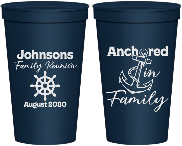 Personalized Family Reunion 22 oz Stadium Cups - Cruise Nautical | 160020