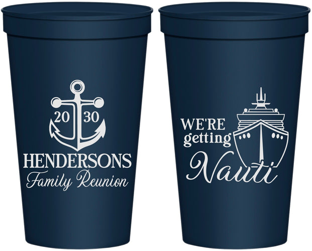Personalized Family Reunion 22 oz Stadium Cups - Cruise Nautical | 160021