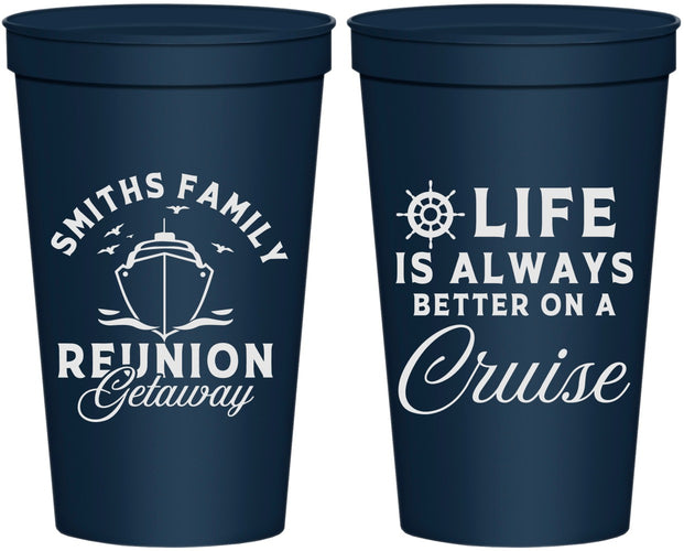 Personalized Family Reunion 22 oz Stadium Cups - Cruise Nautical | 160022