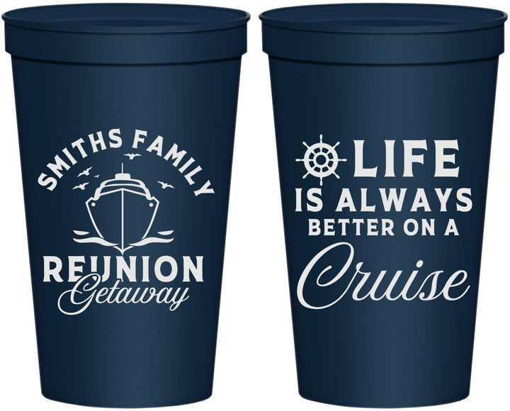 Personalized Family Reunion 22 oz Stadium Cups - Cruise Nautical | 160022