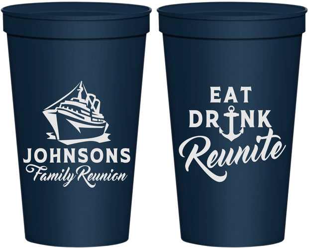 Personalized Family Reunion 22 oz Stadium Cups - Cruise Nautical | 160023