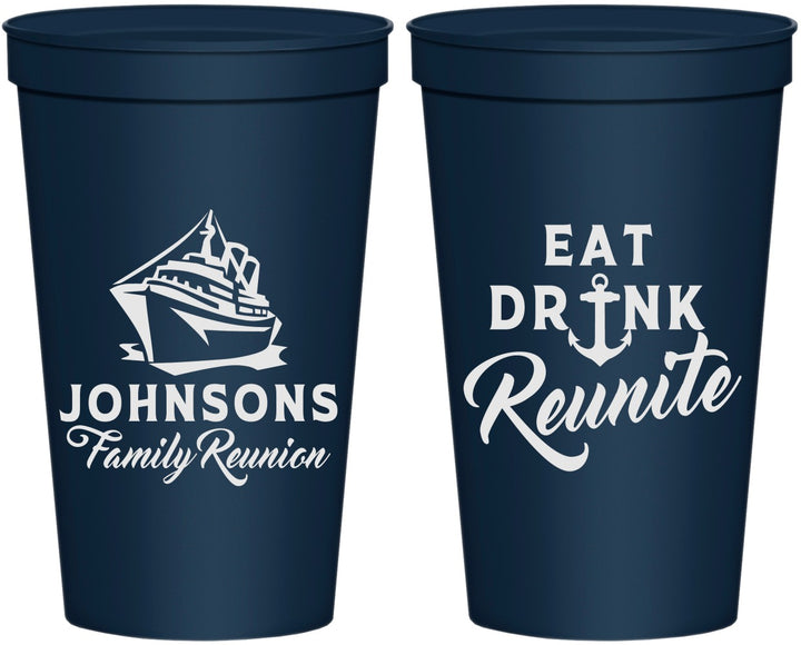 Personalized Family Reunion 22 oz Stadium Cups - Cruise Nautical | 160023