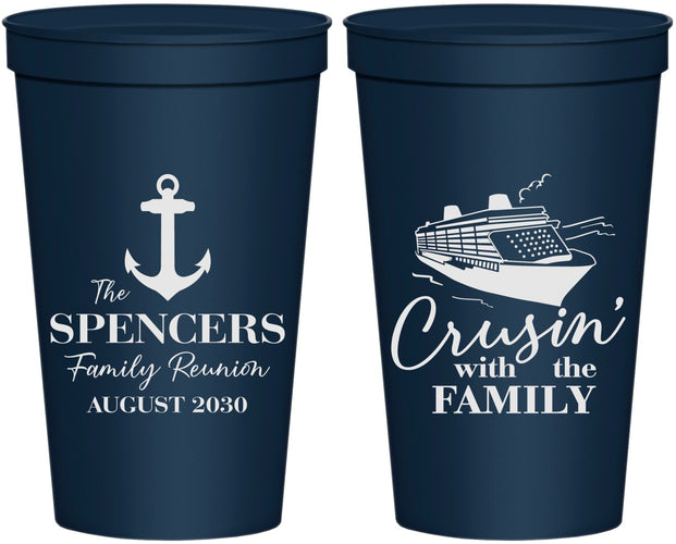 Personalized Family Reunion 22 oz Stadium Cups - Cruise Crusin | 160026