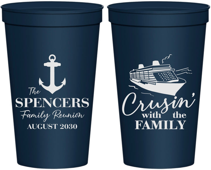 Personalized Family Reunion 22 oz Stadium Cups - Cruise Crusin | 160026