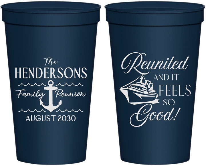 Personalized Family Reunion 22 oz Stadium Cups - Cruise Anchor | 160027