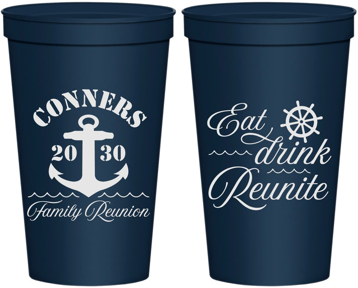 Personalized Family Reunion 22 oz Stadium Cups - Cruise Anchor | 160028