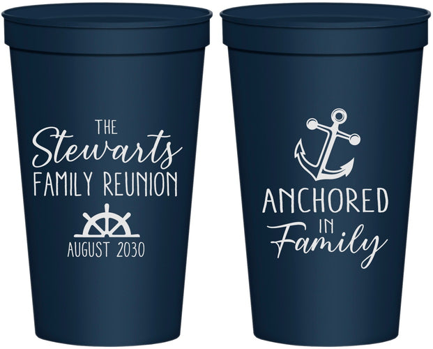 Personalized Family Reunion 22 oz Stadium Cups - Cruise Anchor | 160029
