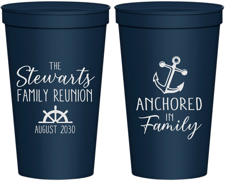 Personalized Family Reunion 22 oz Stadium Cups - Cruise Anchor | 160029