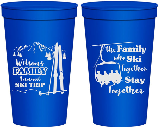 Personalized Family Reunion 22 oz Stadium Cups - Ski Trip | 160040
