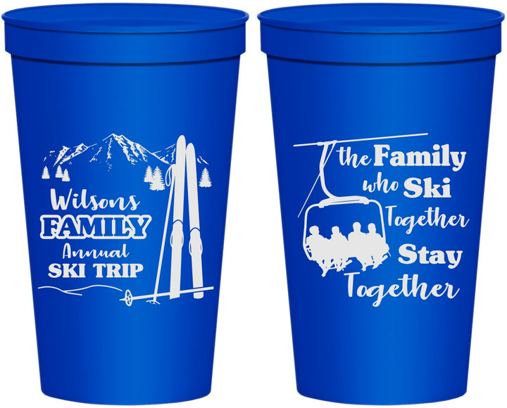 Personalized Family Reunion 22 oz Stadium Cups - Ski Trip | 160040