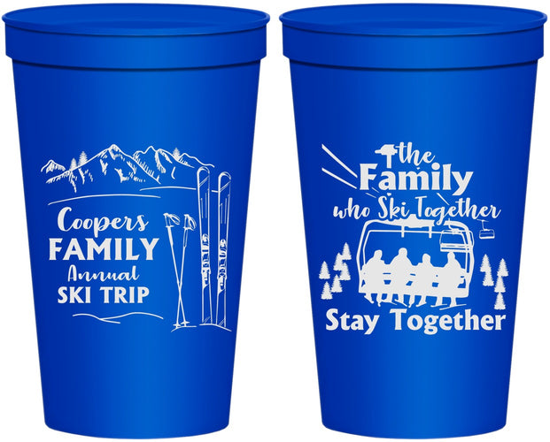 Personalized Family Reunion 22 oz Stadium Cups - Ski Trip | 160041