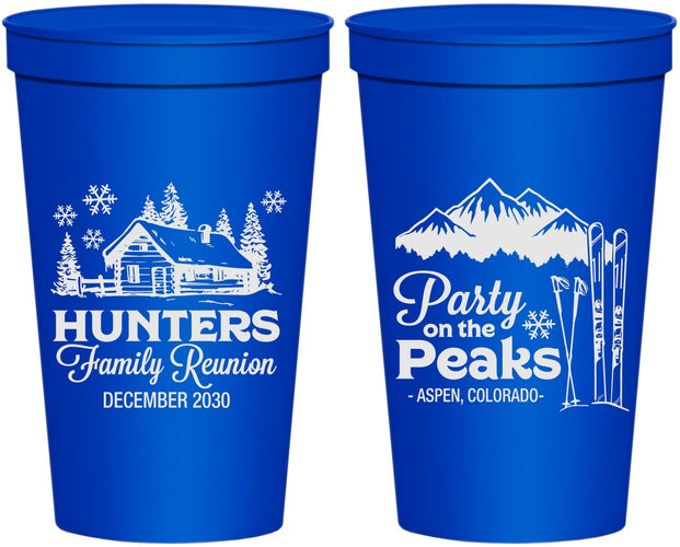 Personalized Family Reunion 22 oz Stadium Cups - Ski Trip | 160042