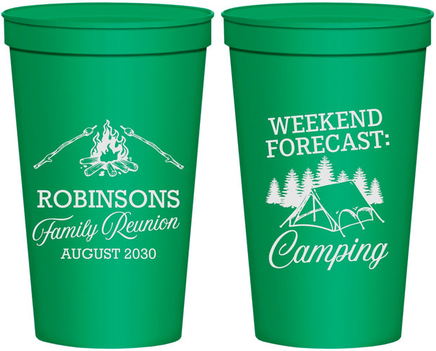 Personalized Family Reunion 22 oz Stadium Cups - Camping | 160044