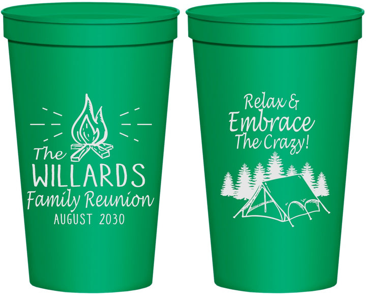 Personalized Family Reunion 22 oz Stadium Cups - Camping | 160045