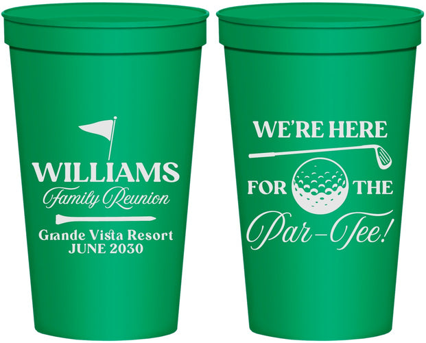 Personalized Family Reunion 22 oz Stadium Cups - Golf | 160047