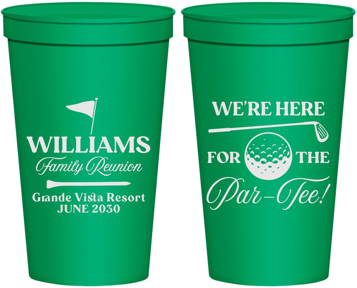 Personalized Family Reunion 22 oz Stadium Cups - Golf | 160047